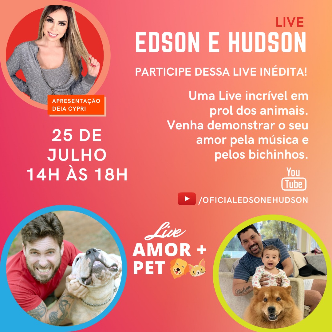 Edson e Hudson soltam a voz em prol dos animais na live marcada para dia 25 de julho 42
