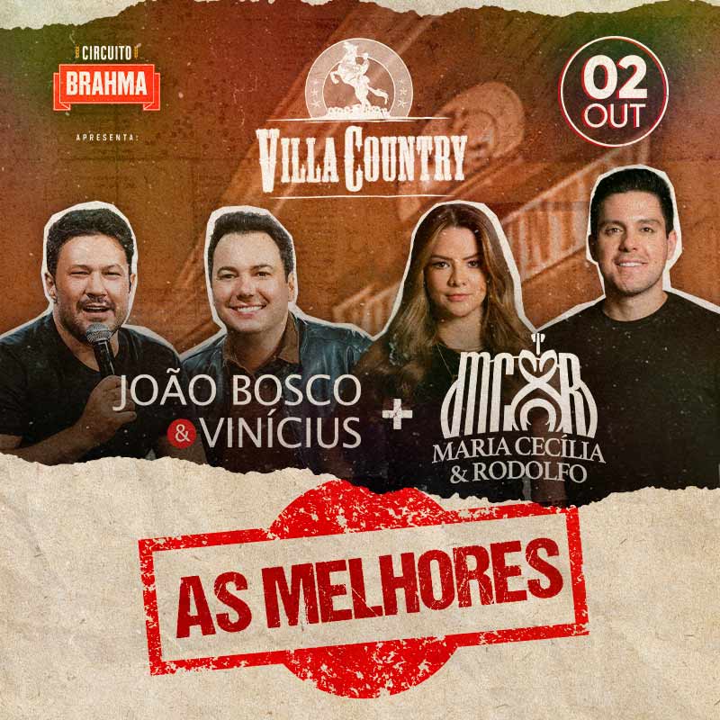 João Bosco & Vinícius e Maria Cecília e Rodolfo juntos em show histórico no Villa Country 41
