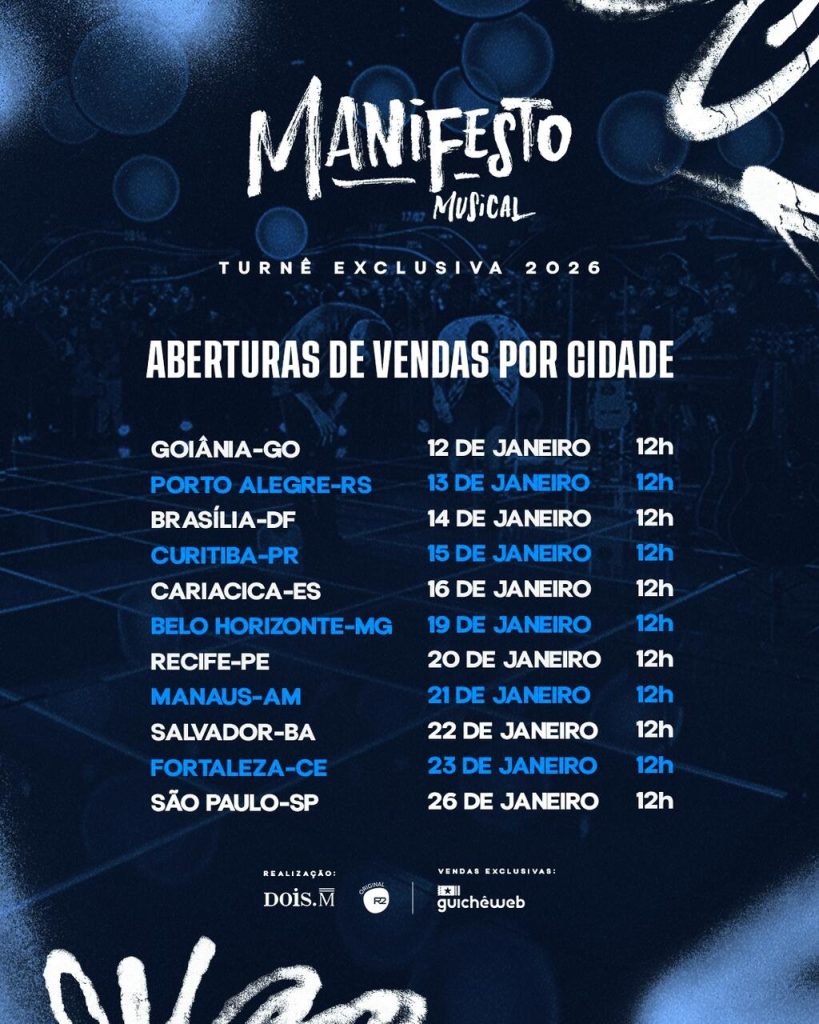 Henrique & Juliano Henrique & Juliano anunciam turnê "Manifesto Musical" e datas de aberturas de vendas! Henrique & Juliano Henrique & Juliano anunciam turnê "Manifesto Musical" e datas de aberturas de vendas!