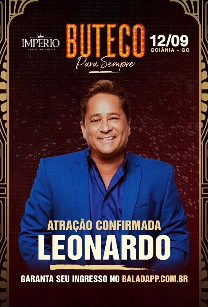 Leonardo Leonardo é confirmado no Buteco Goiânia 2026 Leonardo Leonardo é confirmado no Buteco Goiânia 2026