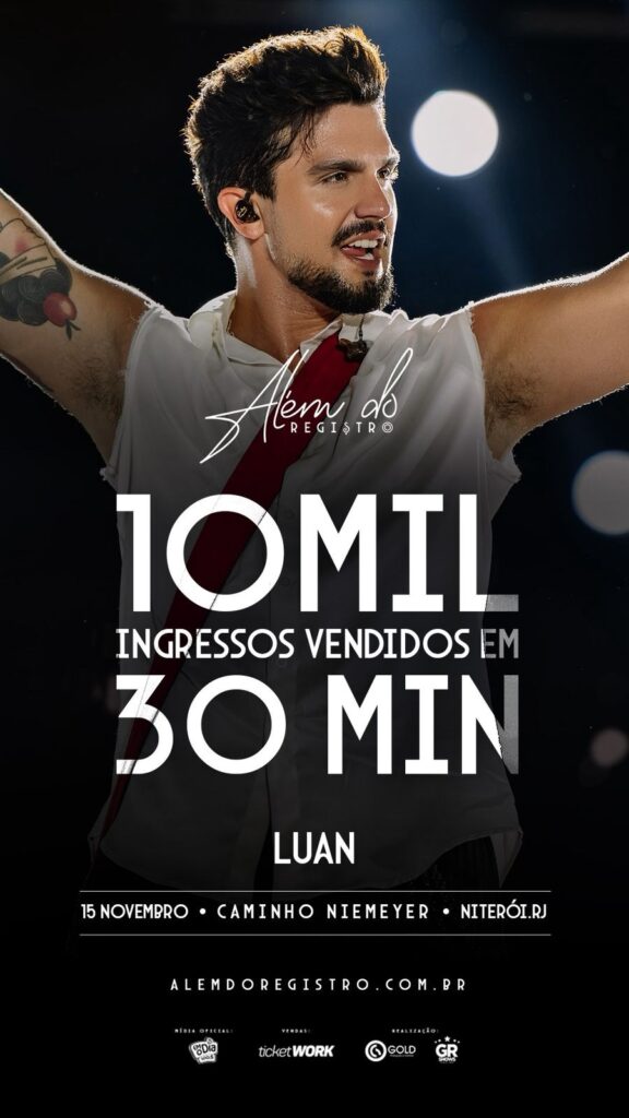 Luan Santana Luan Santana vende 10 mil ingressos em 30 min em Niterói Luan Santana Luan Santana vende 10 mil ingressos em 30 min em Niterói